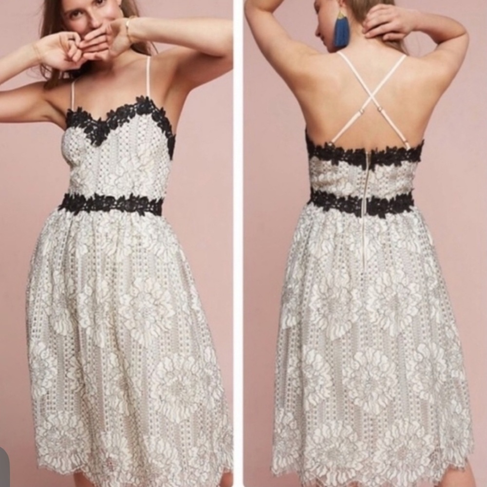 Anthropologie Eri + Ali Artemisa Lace Midi Dress size Large EUC